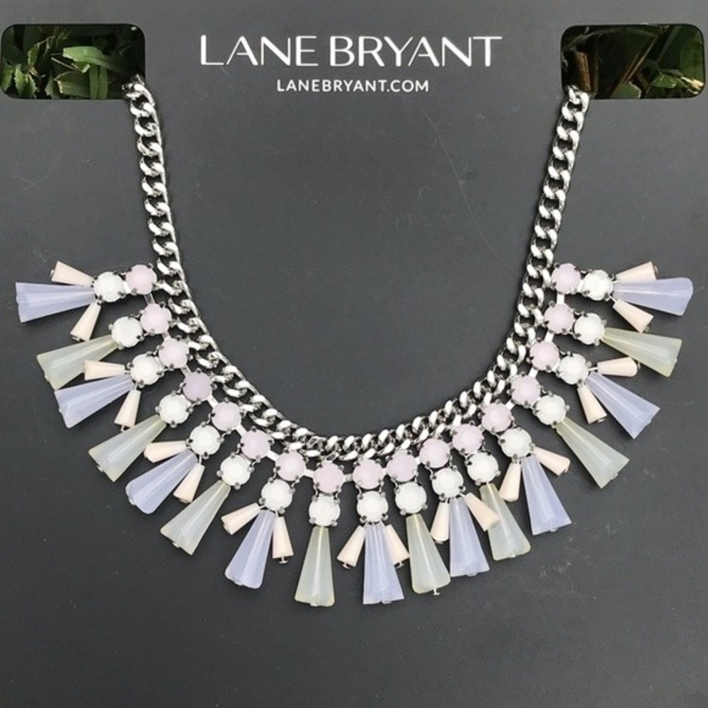 NWT- Lane Bryant Statement Necklace In Pale Blues & Greens